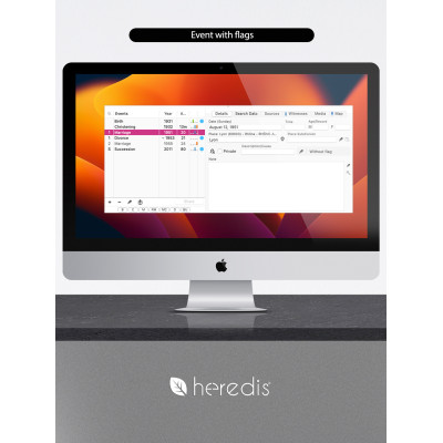 Family tree program for WINDOWS & MAC - HEREDIS 26